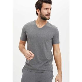 DeFacto S6245AZ20HS Kadın Oversize V Yaka Kısa Kollu Tişört