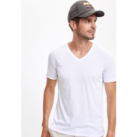 DeFacto S6245AZ20HS Kadın Oversize V Yaka Kısa Kollu Tişört