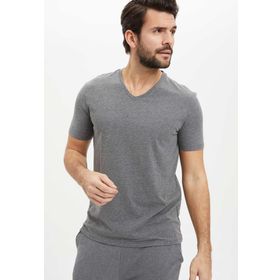 DeFacto S6245AZ20HS Kadın Oversize V Yaka Kısa Kollu Tişört