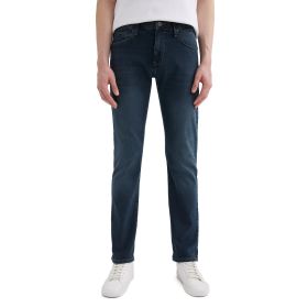 DeFacto Sergio İndigo Regular Fit Normal Bel Boru Paça Erkek Jean Pantolon