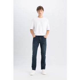 DeFacto Sergio İndigo Regular Fit Normal Kalıp Normal Bel Boru Paça Erkek Jean Pantolon