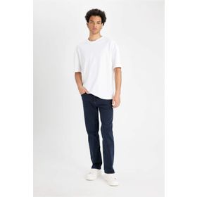 DeFacto Sergio İndigo Regular Fit Normal Kalıp Normal Bel Boru Paça Erkek Jean Pantolon