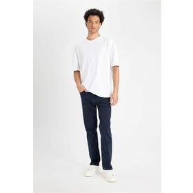 DeFacto Sergio İndigo Regular Fit Normal Kalıp Normal Bel Boru Paça Erkek Jean Pantolon