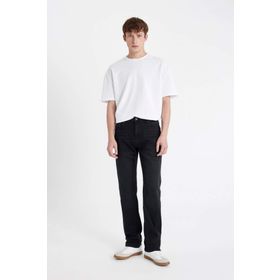 DeFacto Sergio Siyah Regular Fit Normal Kalıp Normal Bel Boru Paça Erkek Jean Pantolon