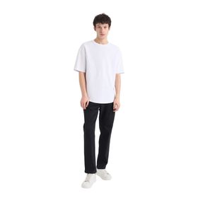 DeFacto Sergio Siyah Regular Fit Normal Kalıp Normal Bel Boru Paça Erkek Jean Pantolon