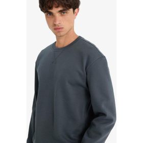 DeFacto T3777AZ25AU AR184 Antrasit Regular Fit Bisiklet Yaka Basic Erkek Sweatshirt