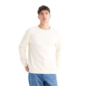DeFacto T3777AZ25AU ER140 Ekru Regular Fit Bisiklet Yaka Basic Erkek Sweatshirt