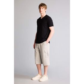 DeFacto T4693AZ26SM Gri-GR210 Erkek Relax Fit Sweatshirt Kumaşı Uzun Şort