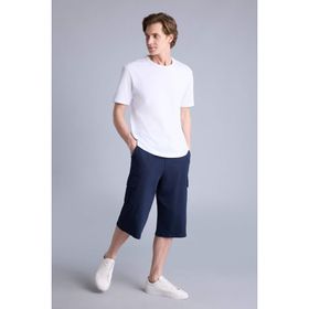 DeFacto T4693AZ26SM Lacivert-NV241 Erkek Relax Fit Sweatshirt Kumaşı Uzun Şort