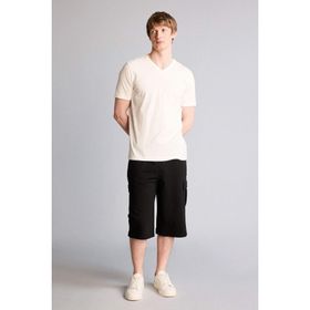 DeFacto T4693AZ26SM Siyah Erkek Relax Fit Sweatshirt Kumaşı Uzun Şort