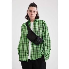 DeFacto T6217AZ20WN Kahverengi Ekose Regular Fit Uzun Kollu Erkek Gömlek