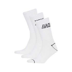 DeFacto T7289AZNS KR1 Yazı Baskılı 3'li Erkek Soket Çorap