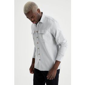DeFacto T7415AZ20WN Gri Kareli Regular Fit Uzun Kollu Oduncu Erkek Gömlek