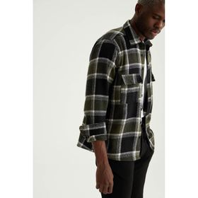 DeFacto T7415AZ20WN Gri Kareli Regular Fit Uzun Kollu Oduncu Erkek Gömlek