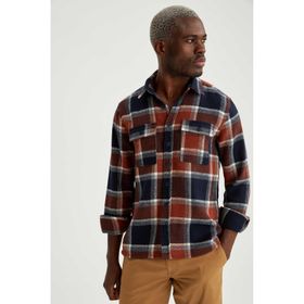 DeFacto T7415AZ20WN Gri Kareli Regular Fit Uzun Kollu Oduncu Erkek Gömlek