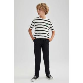 DeFacto T8850A623AU Erkek Çocuk Siyah Gabardin Okul Pantolonu