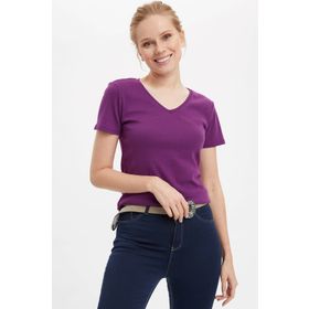 DeFacto V Yaka Basic Relax Fit Kısa Kollu Tişört I1080AZ21SP