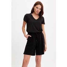 DeFacto V Yaka Çizgili Kısa Kollu Tişört N7532AZ20SP