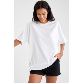 DeFacto V4136AZ22SP Oversize Fit Pamuklu Kısa Kollu Basic Tişört
