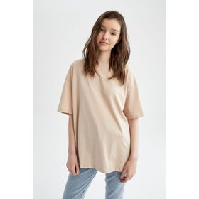 DeFacto V4136AZ22SP Oversize Fit Pamuklu Kısa Kollu Basic Tişört