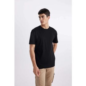 DeFacto V7699AZ23AU Siyah-BK81 New Regular Fit Erkek T-shirt