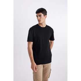 DeFacto V7699AZ23AU Siyah-BK81 New Regular Fit Erkek T-shirt