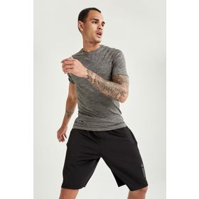 DeFacto W4922AZ21HS Slim Fit Bisiklet Yaka Kısa Kollu Gri Erkek Tişört