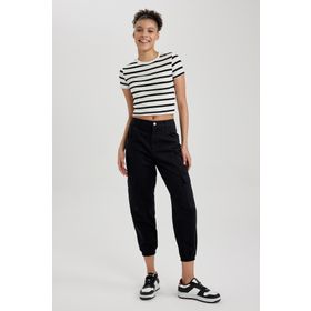 DeFacto W8036AZ23SP Kadın Coool Kargo Jogger Gabardin Normal Bel Pantolon