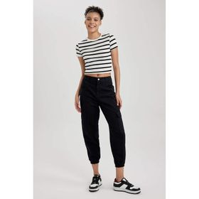 DeFacto W8036AZ23SP Kadın Coool Kargo Jogger Gabardin Normal Bel Pantolon