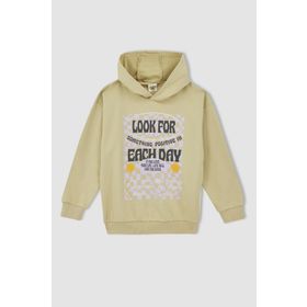 DeFacto W8913A622SP Erkek Çocuk Oversize Fit Kapüşonlu Sırt Baskılı Sweatshirt