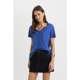 DeFacto W9578AZ/BE46 Saks Kadın T-shirt