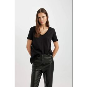 DeFacto W9578AZ/WT79 Beyaz Kadın T-shirt