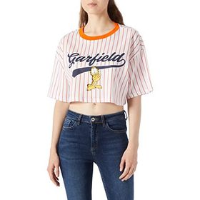 DeFacto X0937AZ Coool Oversize Fit Garfield Lisanslı Bisiklet Yaka Kısa Kollu Beyaz Kadın Tişört