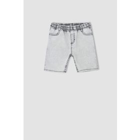 DeFacto X2140A622SM Gri Erkek Çocuk Balloon Fit Esnek Bel Jean Bermuda Şort