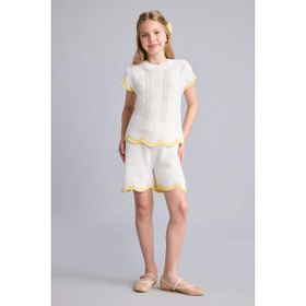 DeFacto X6566A6 Çiçekli Regular Fit Kız Çocuk Şort