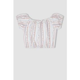 DeFacto X7431A622HS Regular Fit Kısa Kollu Kız Çocuk Bluz