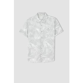 DeFacto X7500A622HS Erkek Çocuk Regular Fit Polo Yaka Poplin Kısa Kollu Gömlek