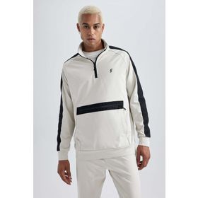 DeFacto X9124AZ23AU BG720 DeFactoFit Standart Fit Dik Yaka Skuba Dalgıç Kumaş Erkek Sporcu Sweatshirt