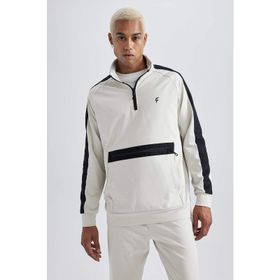 DeFacto X9124AZ23AU BG720 DeFactoFit Standart Fit Dik Yaka Skuba Dalgıç Kumaş Erkek Sporcu Sweatshirt