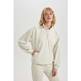 DeFacto X9124AZ23AU BG720 DeFactoFit Standart Fit Dik Yaka Skuba Dalgıç Kumaş Erkek Sporcu Sweatshirt