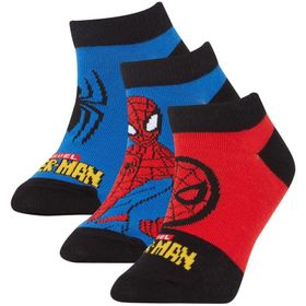 DeFacto X9652A6NS Erkek Çocuk Spiderman Lisanslı Pamuklu 3'lü Kısa Çorap