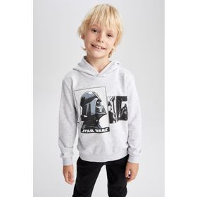 DeFacto Y0134A622AU Erkek Çocuk Regular Fit Kalın Kumaş Star Wars Lisanslı Bisiklet Yaka Sweatshirt