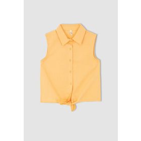DeFacto Y0137A622SM Regular Fit Bağlamalı Poplin Kolsuz Kız Çocuk Gömlek