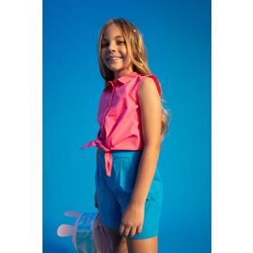 DeFacto Y0137A622SM Regular Fit Bağlamalı Poplin Kolsuz Kız Çocuk Gömlek