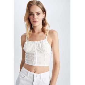 DeFacto Y0883AZ22HSWT32 Fitted Kalp Yaka Kadın Bluz