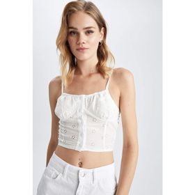 DeFacto Y0883AZ22HSWT32 Fitted Kalp Yaka Kadın Bluz