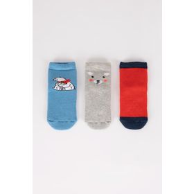 DeFacto Y6313A2NS Erkek Bebek Pamuklu 3'lü Uzun Çorap