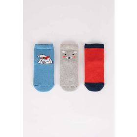DeFacto Y6313A2NS Erkek Bebek Pamuklu 3'lü Uzun Çorap