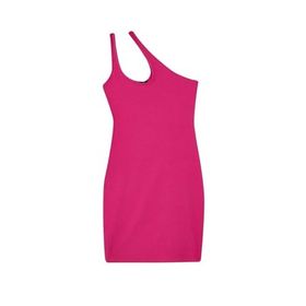DeFacto Y7766AZ22HS Coool Bodycon Basic Tek Omuzlu Kaşkorse Mini Pembe Kadın Elbise