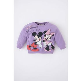 DeFacto Y8035A222WNPR261 Kız Bebek Disney Mickey & Minnie Bisiklet Yaka Sweatshirt